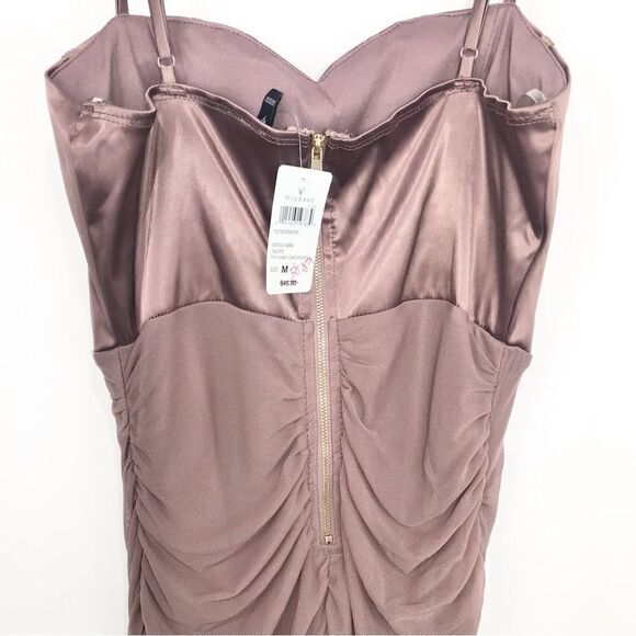 Windsor Taupe Ruched Corset BodyCon Mini Dress NEW - Picture 8 of 16